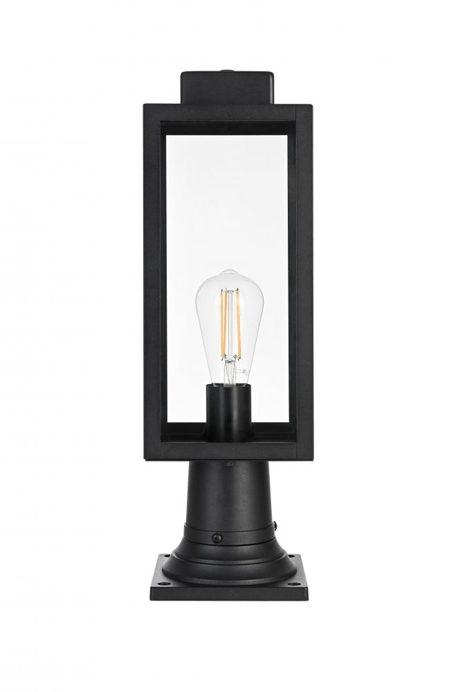Outdoor Pole Light L6" W6" H19" L1 Black