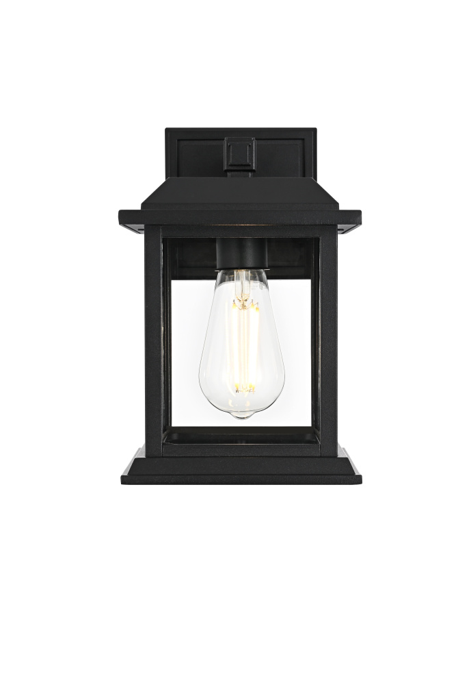 Wall Sconce W6.5"xD7.6"xH10.2" Lt1/E26/60W Black