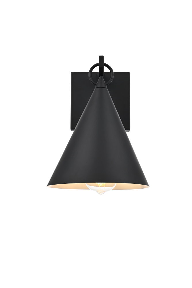 Wall Sconce W8"xH11"xE9.5" Black