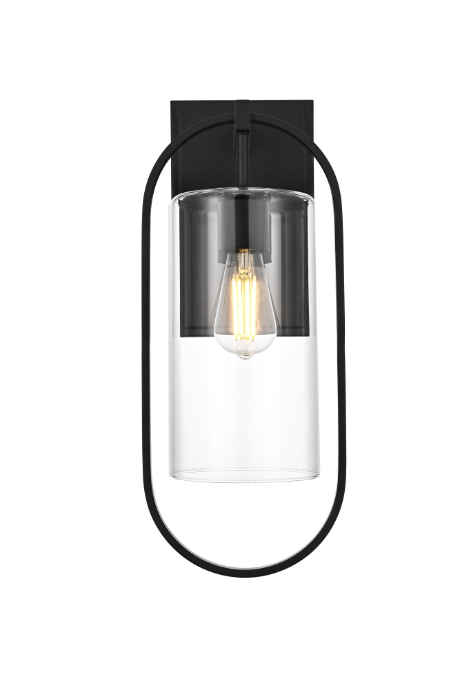 Wall Sconce W8"xH20"xE8" Black