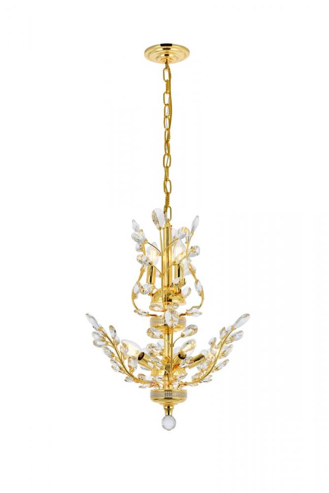 Orchid 8 Light Gold Chandelier Clear Royal Cut Crystal