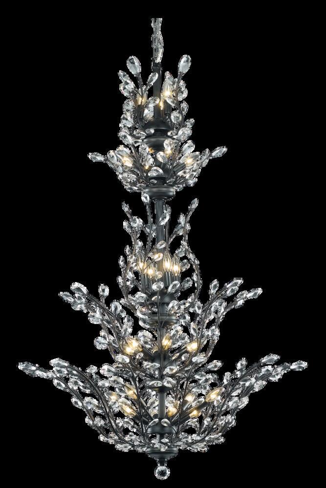 Orchid 25 Light Dark Bronze Chandelier Clear Royal Cut Crystal