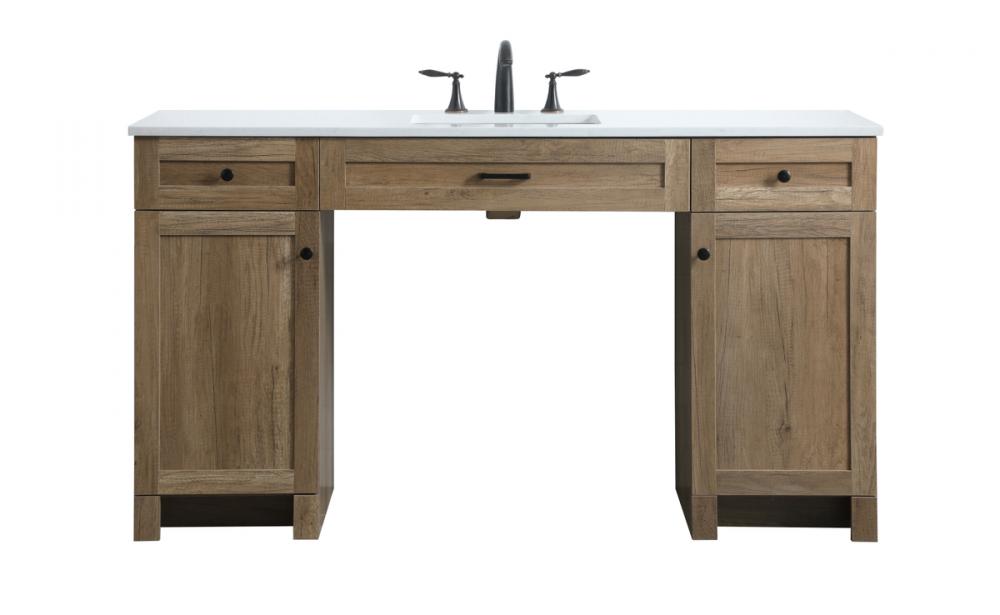 60 Inch Ada Compliant Bathroom Vanity in Natural Oak