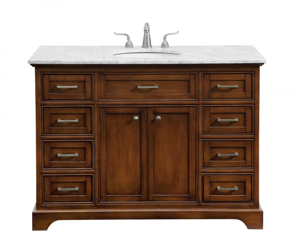 48 In. Single Bathroom Vanity Set in Teak