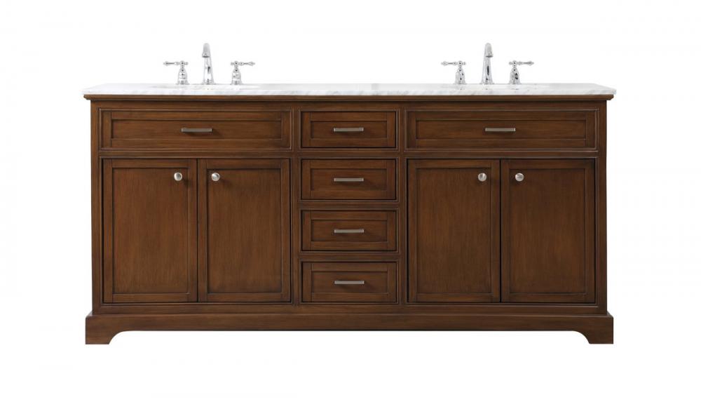 72 Inch Double Bathroom Vanity in Teak