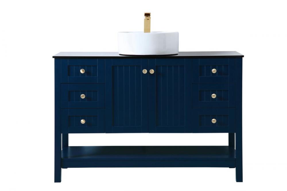 48 inch Vessel Sink Bathroom Vanity in blue