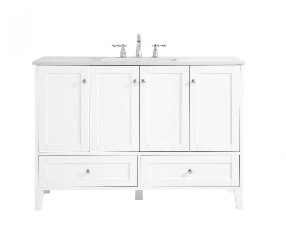 48 Inch Single Bathroom Vanity in White