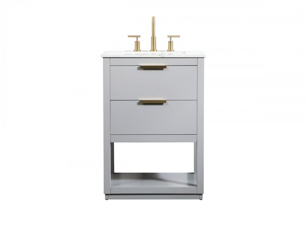 24 Inch Single Bathroom Vanity in Grey