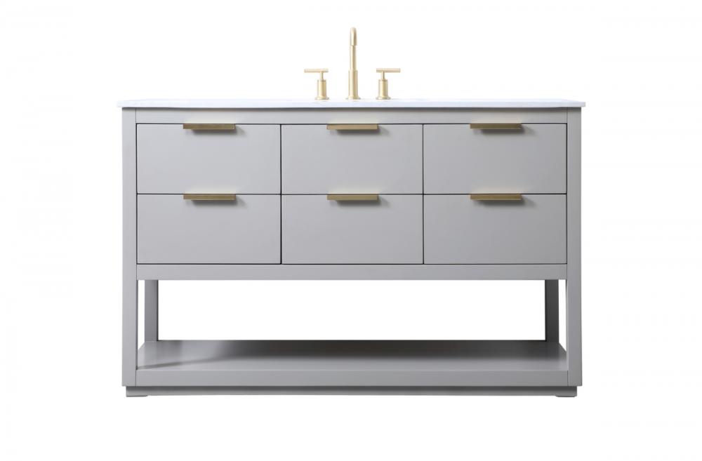 54 Inch Single Bathroom Vanity in Grey