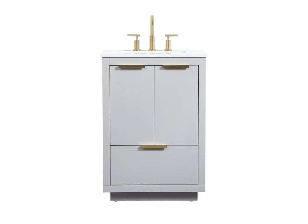 24 Inch Single Bathroom Vanity in Grey