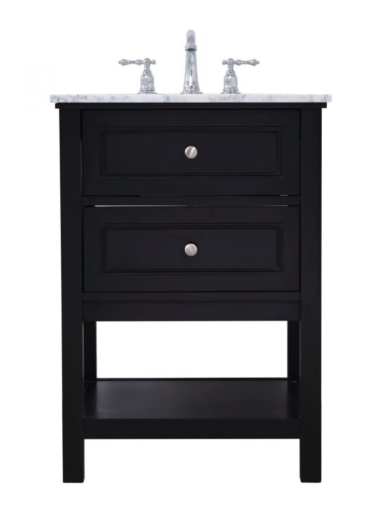 24 In. Single Bathroom Vanity Set in Black