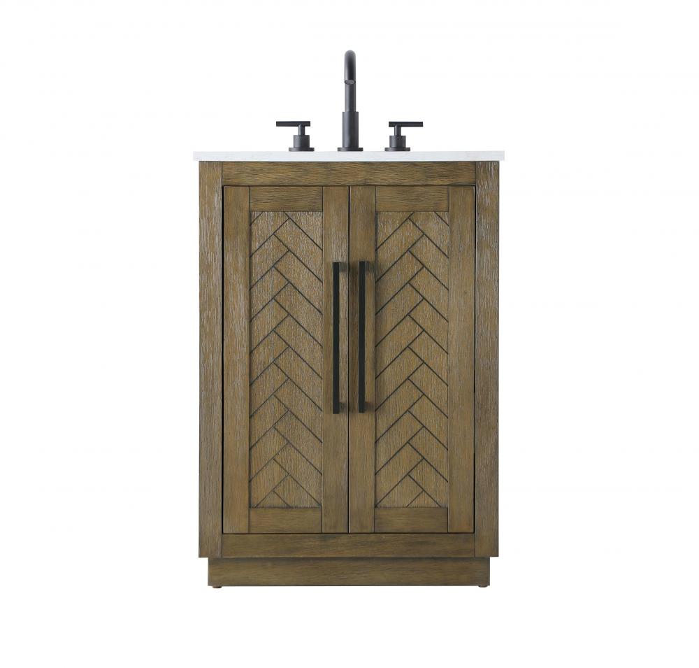 24 inch Single Bathroom Vanity in Hazel Oak