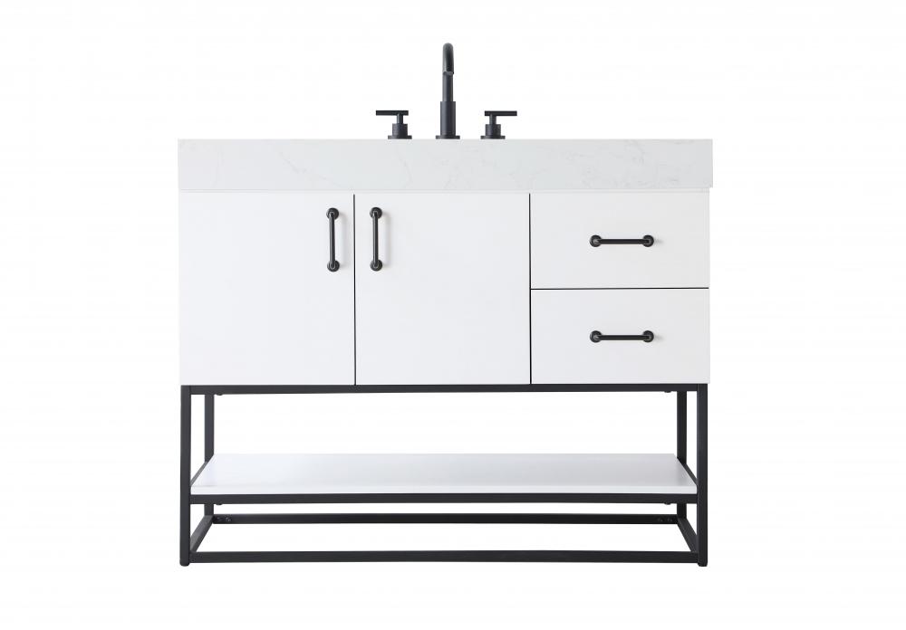 42 inch Single Bathroom Vanity in White