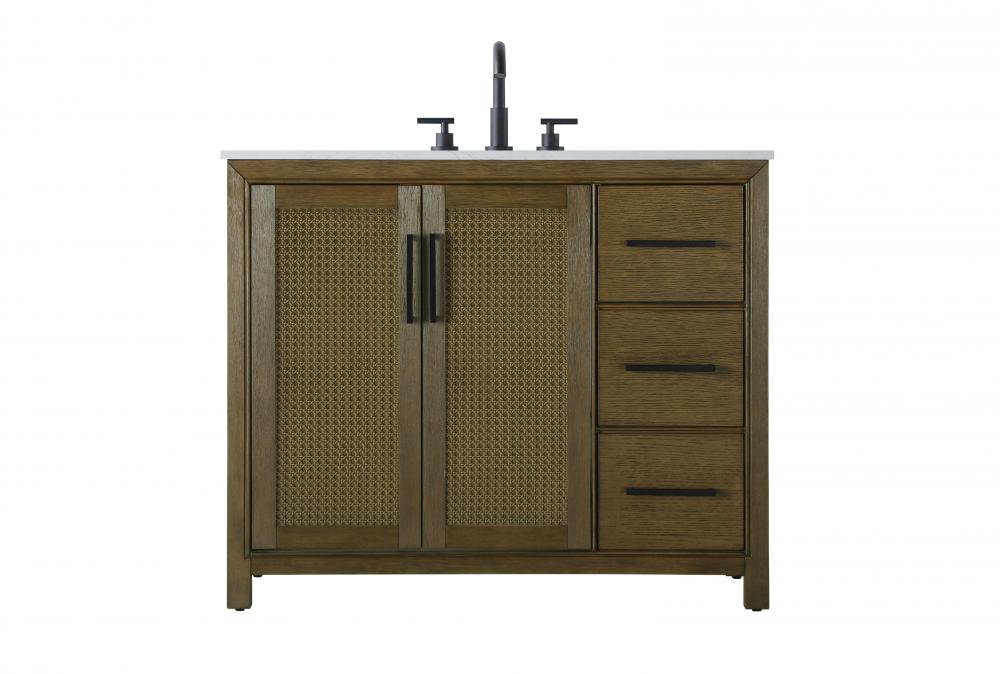 42 Inch Single Bathroom Vanity In Hazel Oak