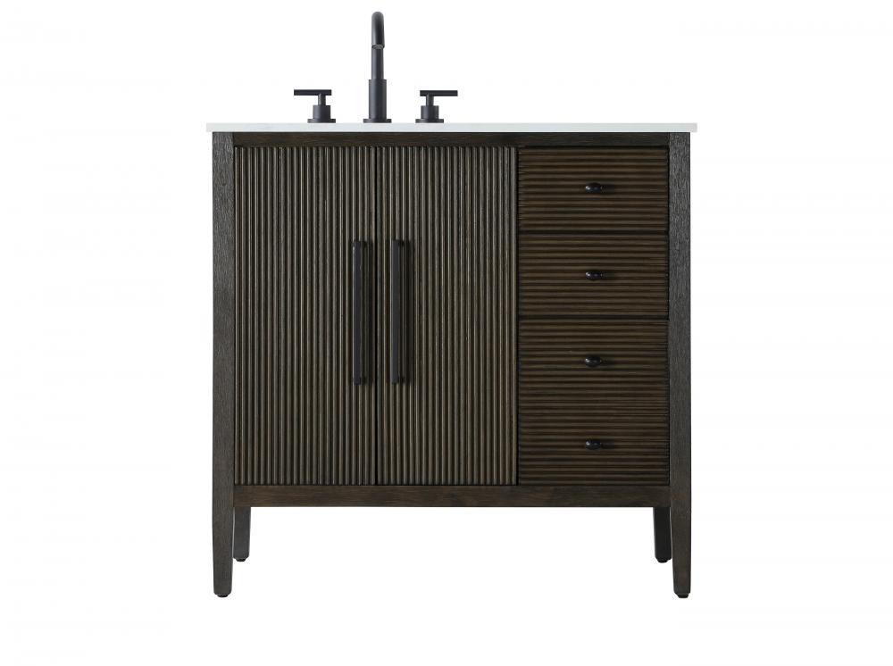 36 inch Single Bathroom Vanity in Chocolate Oak