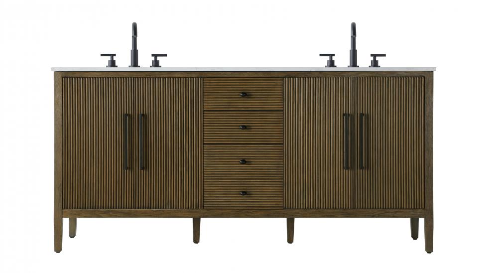 72  inch Double Bathroom Vanity in Hazel Oak