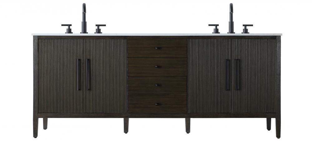 84 inch Double Bathroom Vanity inChocolate Oak