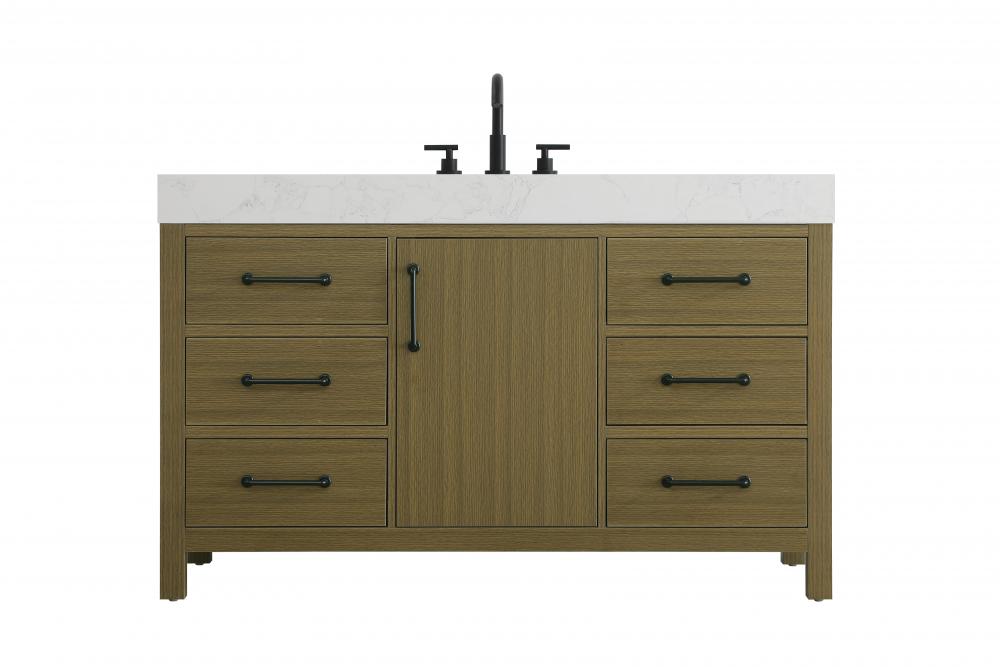 54 inch Single Bathroom Vanity In Chestnut Brown