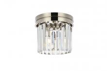 Elegant 1238F12PN/RC - Sydney 3 Light Polished Nickel Flush Mount Clear Royal Cut Crystal