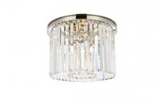 Elegant 1238F20PN/RC - Sydney 6 Light Polished Nickel Flush Mount Clear Royal Cut Crystal
