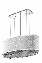 Elegant 1692D29C-CL03/RC - 1692 Moda Collection Hanging Fixture w/ Silver Fabric Shade L29in W13in H11in Lt:4 Chrome Finish (Ro
