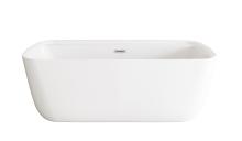 Elegant BT10567GW-BNK - 67 inch Soaking Bathtub in Glossy White with Brushed Nickel Trim