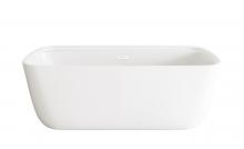 Elegant BT10567GW-WHT - 67 inch Soaking Bathtub in Glossy White with Polished White Trim