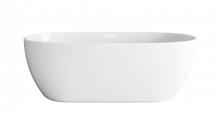 Elegant BT10770GW-WHT - 77 inch Soaking Bathtub in Glossy White with Polished White Trim