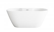 Elegant BT30559GW-PCH - 59 inch Bathtub in Glossy White with Chrome Trim