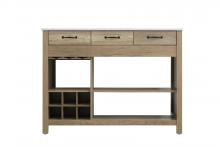 Elegant KD0248NT - Kitchen Island 3Dw 48''Wx26''Dx36''H natural oak