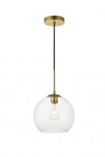 Elegant LD2212BR - Baxter 1 Light Brass Pendant with Clear Glass