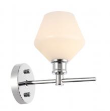 Elegant LD2309C - Gene 1 Light Chrome and Frosted White Glass Wall Sconce