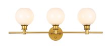 Elegant LD2319BR - Collier 3 light Brass and Frosted white glass Wall sconce