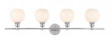 Elegant LD2323C - Collier 4 Light Chrome and Frosted White Glass Wall Sconce