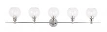 Elegant LD2326C - Collier 5 Light Chrome and Clear Glass Wall Sconce