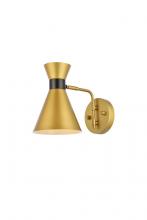 Elegant LD2353BR - Halycon 6 Inch Light Brass Wall Sconce