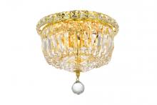 Elegant LD2528F10G - Wiley Collection Flush Mount D10in H8in Lt:4 Gold Finish