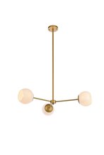 Elegant LD647D32BR - Briggs 32 Inch Pendant in Brass with White Shade