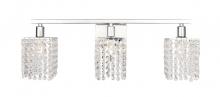 Elegant LD7011C - Phineas 3 Light Chrome and Clear Crystals Wall Sconce
