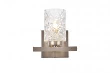 Elegant LD7025W7SN - Cassie 1 Light Bath Sconce in Satin Nickel with Clear Shade