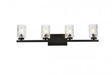 Elegant LD7028W32BK - Cassie 4 Lights Bath Sconce in Black with Clear Shade