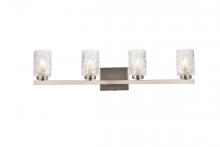 Elegant LD7028W32SN - Cassie 4 Lights Bath Sconce in Satin Nickel with Clear Shade