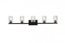 Elegant LD7029W41BK - Cassie 5 Lights Bath Sconce in Black with Clear Shade