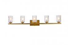 Elegant LD7029W41BR - Cassie 5 Lights Bath Sconce in Brass with Clear Shade