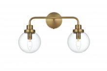 Elegant LD7033W19SG - Hanson Wall Sconce L18.6"H11.7"E7.7"  C/GL Satin Gold