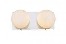 Elegant LD7303W14CH - Jaylin 2 Light Chrome and Frosted White Bath Sconce