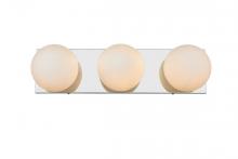 Elegant LD7303W22CH - Jaylin 3 Light Chrome and Frosted White Bath Sconce