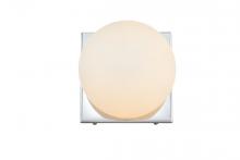 Elegant LD7303W6CH - Jaylin 1 Light Chrome and Frosted White Bath Sconce