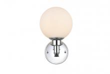 Elegant LD7317W6CH - Cordelia 1 Light Chrome and Frosted White Bath Sconce