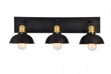 Elegant LD8004W27BK - Anders Collection Wall Sconce D27 H8.3 Lt:3 Black and Brass Finish